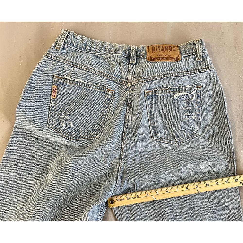 Vintage Gitano Mom Jeans Blue High Waist Tapered Leg Denim Womens 14 Average Y2K - Picture 9 of 10